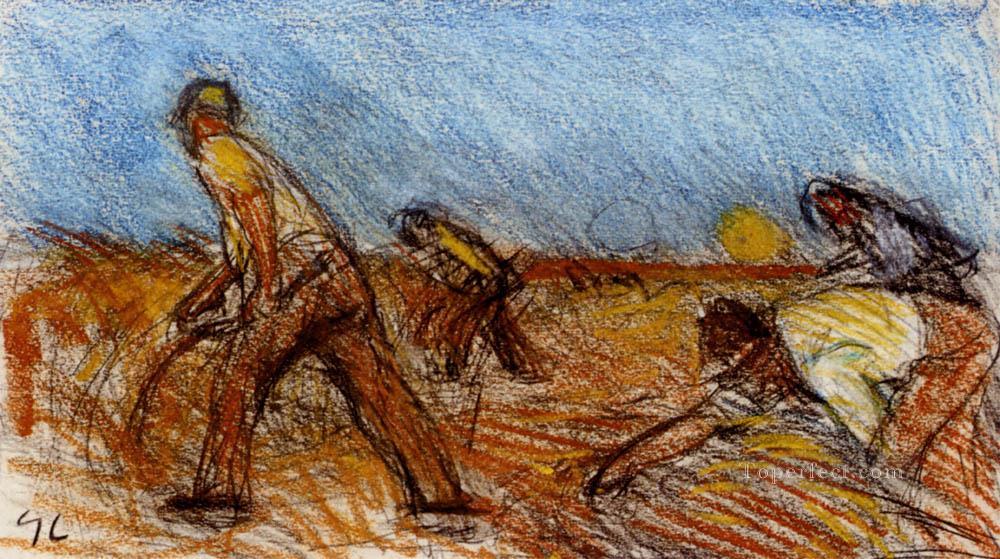 収穫のための研究 現代農民 印象派 サー・ジョージ・クラウゼン油絵